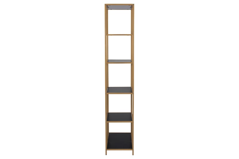 Hasslevik Bogreol 77x35 cm 4 Hylder - Sort/Guld Højglans - Opbevaring - Hylder & Reoler - Bogreol