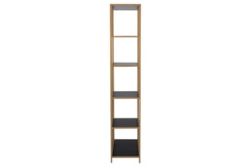 Hasslevik Bogreol 77x35 cm 4 Hylder - Sort/Guld Højglans - Opbevaring - Hylder & Reoler - Bogreol