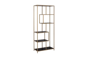 Hasslevik Bogreol 77x35 cm 4 Hylder - Sort/Guld Højglans - Opbevaring - Hylder & Reoler - Bogreol