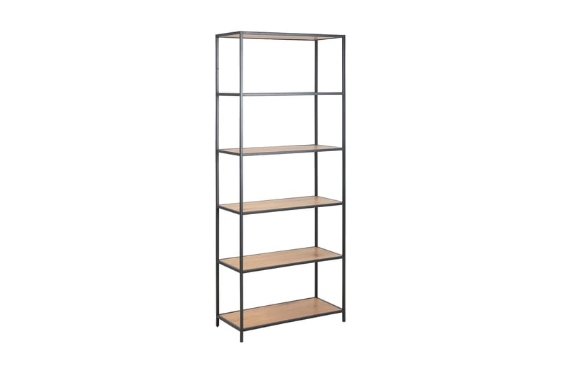 Hasslevik Bogreol 77x35 cm 5 Hylder - Natur/Mat Sort - Opbevaring - Hylder & Reoler - Bogreol
