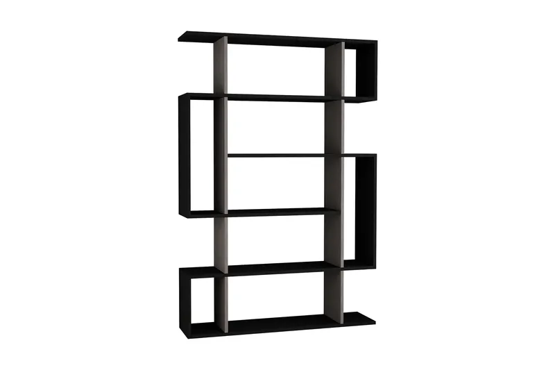 Homitis Bogreol 108 cm i Mørkt Træ, Beige|Grå