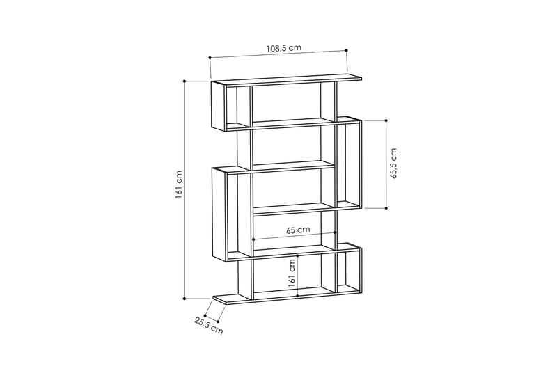 Homitis Bogreol 108 cm i Malet Træ - Hvid - Opbevaring - Hylder & Reoler - Bogreol