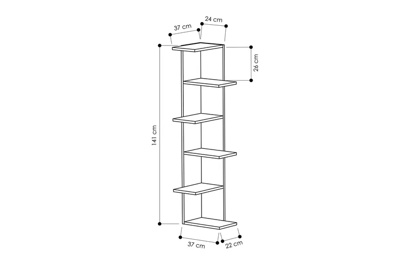 Homitis bogreol - Hvid - Opbevaring - Hylder & Reoler - Hjørnehylde og hjørnereol