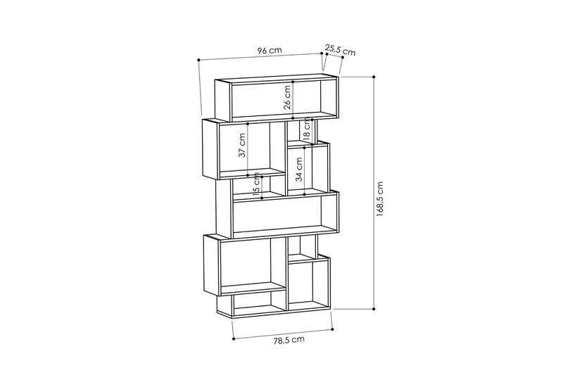 Homitis bogreol - Mørkegrå - Opbevaring - Hylder & Reoler - Bogreol