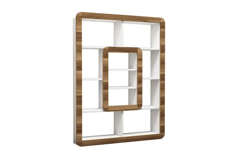 Hovdane bogreol 109 cm, Hvid / brun