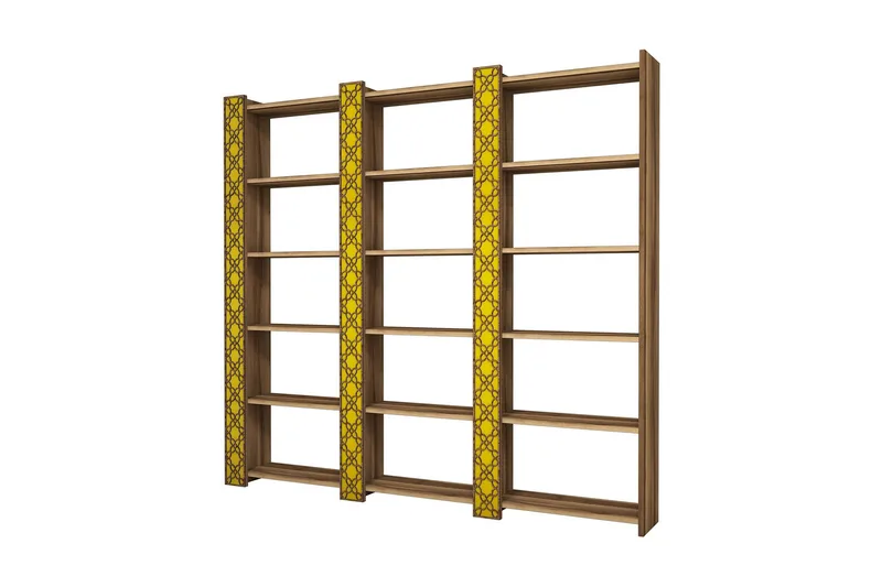 Hovdane bogreol 184 cm - Brun / gul - Opbevaring - Hylder & Reoler - Bogreol