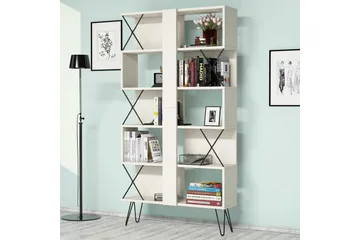 Hovdane Bogreol 22 cm i Malet Træ - Råhvid - Opbevaring - Hylder & Reoler - Bogreol