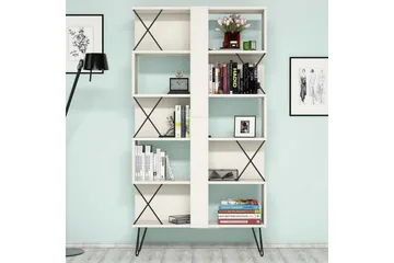 Hovdane Bogreol 22 cm i Malet Træ - Råhvid - Opbevaring - Hylder & Reoler - Bogreol