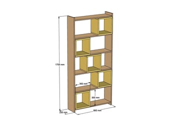 Hovdane Bogreol 22 cm i Valnød - Brun - Opbevaring - Hylder & Reoler - Bogreol
