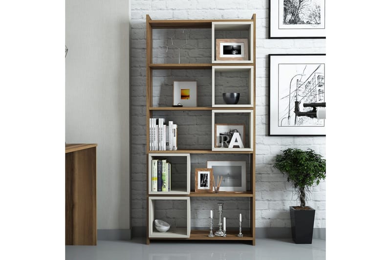 Hovdane Bogreol 22 cm i Valnød - Brun - Opbevaring - Hylder & Reoler - Bogreol