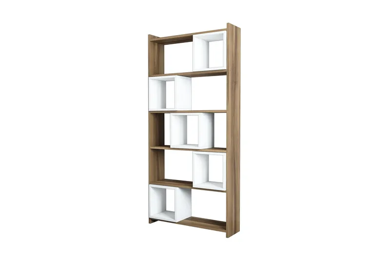 Hovdane bogreol 80 cm, Hvid / brun