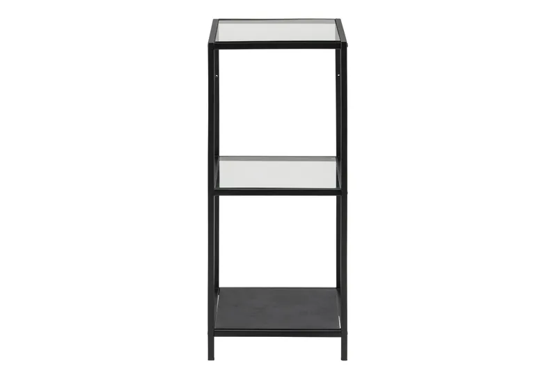 Ikaria Bogreol 3 Hylder i Glas og Metal - Sort - Opbevaring - Hylder & Reoler - Bogreol