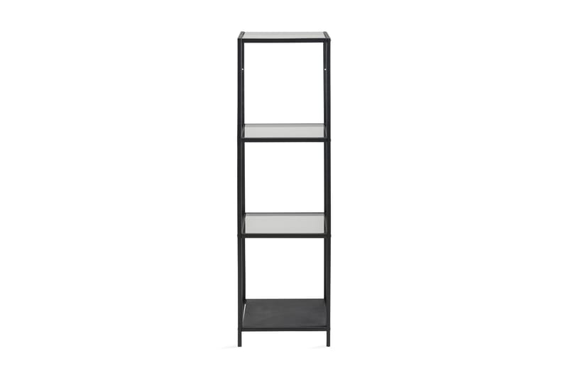 Ikaria Bogreol 35 cm med 4 Hylder i Glas og Metal - Sort - Opbevaring - Hylder & Reoler - Bogreol
