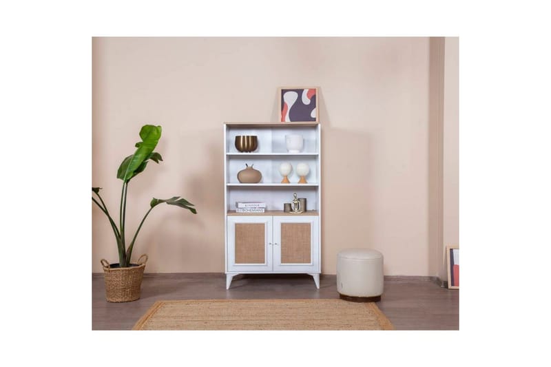 Bogreol Jatinder Hvid / Eg - Hvid - Opbevaring - Hylder & Reoler - Bogreol