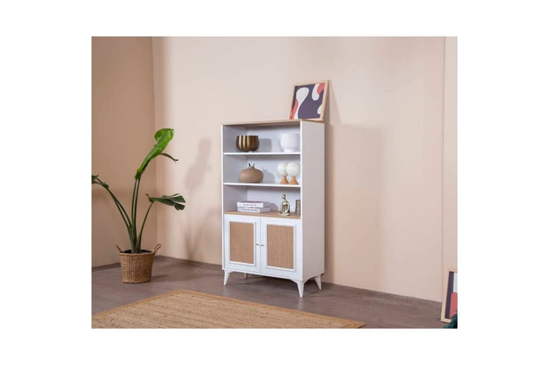 Bogreol Jatinder Hvid / Eg - Hvid - Opbevaring - Hylder & Reoler - Bogreol