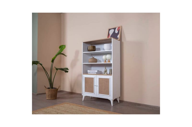 Bogreol Jatinder Hvid / Eg - Hvid - Opbevaring - Hylder & Reoler - Bogreol