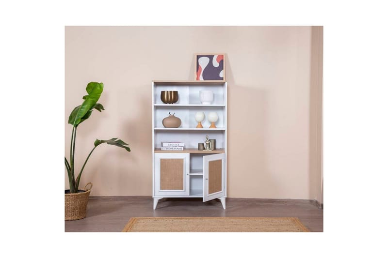 Bogreol Jatinder Hvid / Eg - Hvid - Opbevaring - Hylder & Reoler - Bogreol