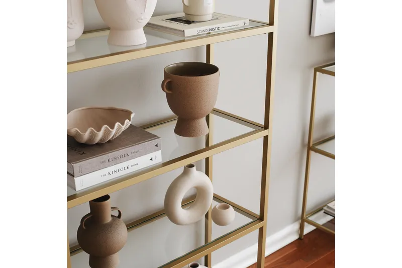 Jorrel Bogreol 165x80 cm - Guld - Opbevaring - Hylder & Reoler - Bogreol