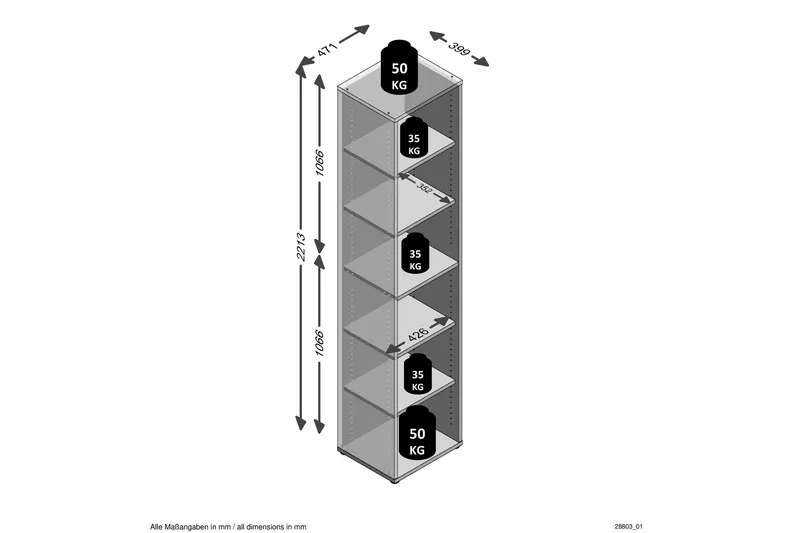 Josealberto Reol 47 cm - Brun - Opbevaring - Hylder & Reoler - Bogreol