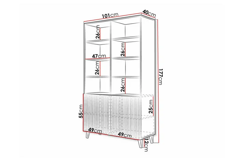 Juniskär Bogreol 101 cm i Malet Træ - Sort - Opbevaring - Hylder & Reoler - Bogreol