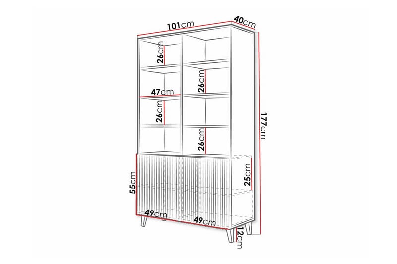 Juniskär Reol 101 cm i Malet Træ - Hvid - Opbevaring - Hylder & Reoler - Bogreol