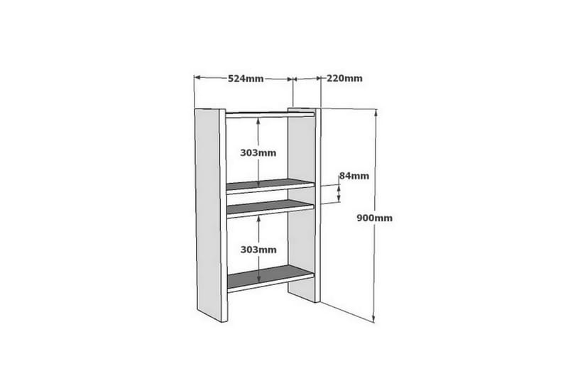 Jysaiah Bogreol 52 cm - Hvid - Opbevaring - Hylder & Reoler - Bogreol