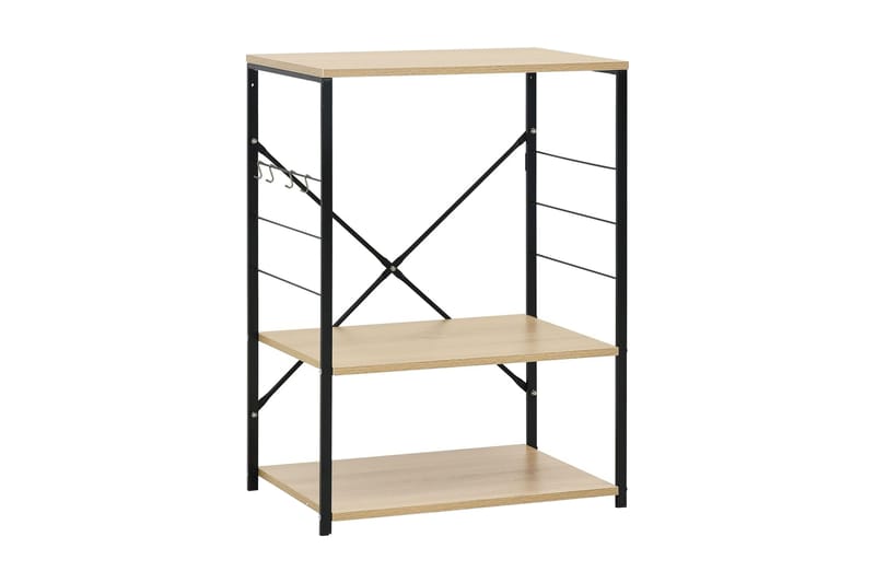 Kökkenreol 60X39,6X79,5 cm Spånplade Sort Og Egetræ - Opbevaring - Hylder & Reoler - Bogreol
