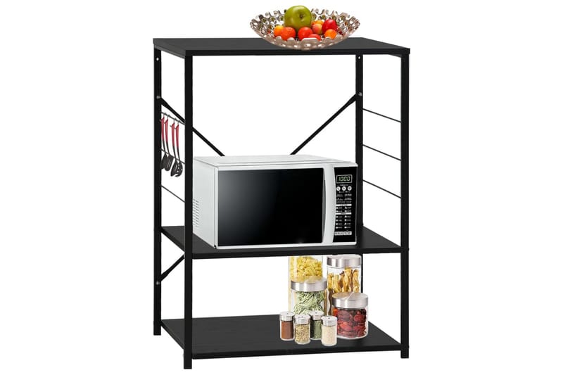 Kökkenreol 60X39,6X79,5 cm Spånplade Sort - Opbevaring - Hylder & Reoler - Bogreol