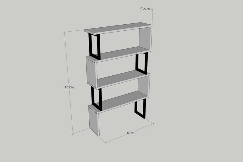 Kalune Bogreol 128 cm i Valnød - Brun - Opbevaring - Hylder & Reoler - Bogreol