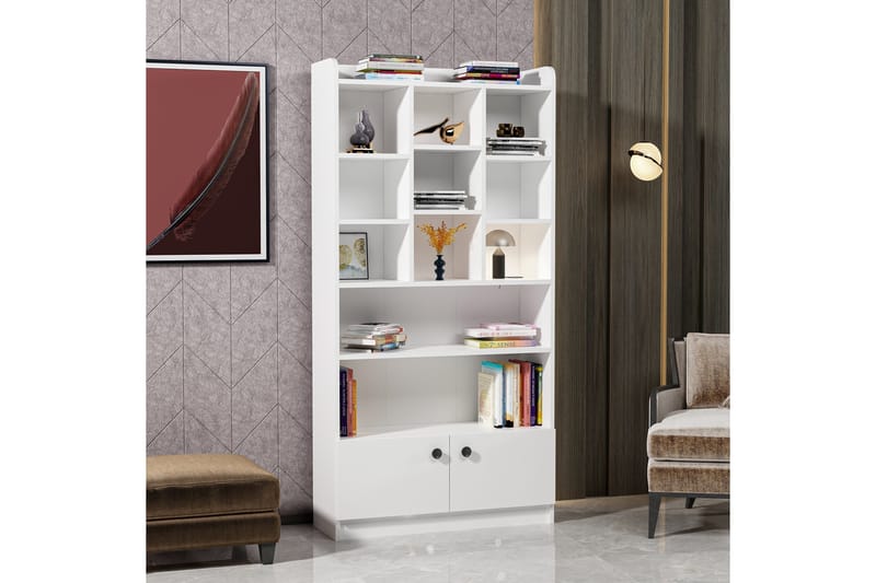 Kashiwa Bogreol 90x30 cm Hvid - Hanah Home - Opbevaring - Hylder & Reoler - Bogreol