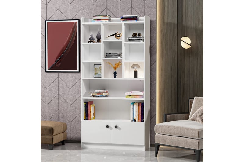 Kashiwa Bogreol 90x30 cm Hvid - Hanah Home - Opbevaring - Hylder & Reoler - Bogreol