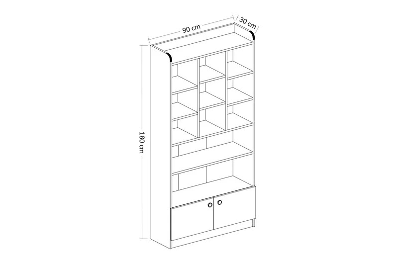 Kashiwa Bogreol 90x30 cm Hvid - Hanah Home - Opbevaring - Hylder & Reoler - Bogreol