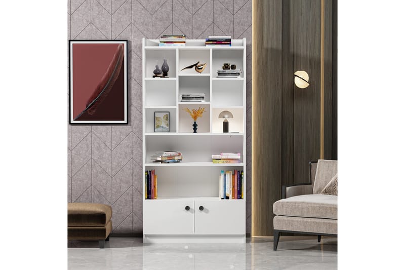 Kashiwa Bogreol 90x30 cm Hvid - Hanah Home - Opbevaring - Hylder & Reoler - Bogreol