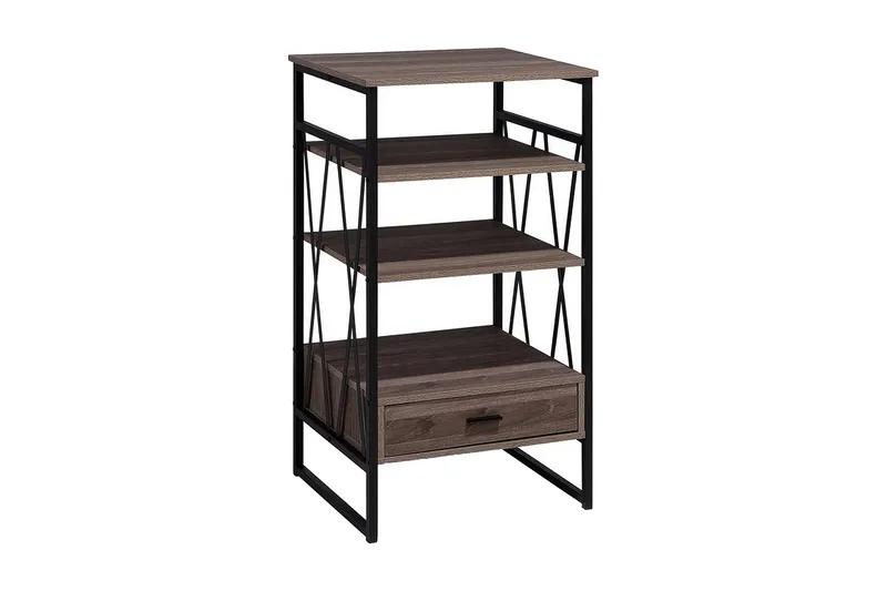 Keene Bogreol 56 cm i Mørkt Træ, Brun