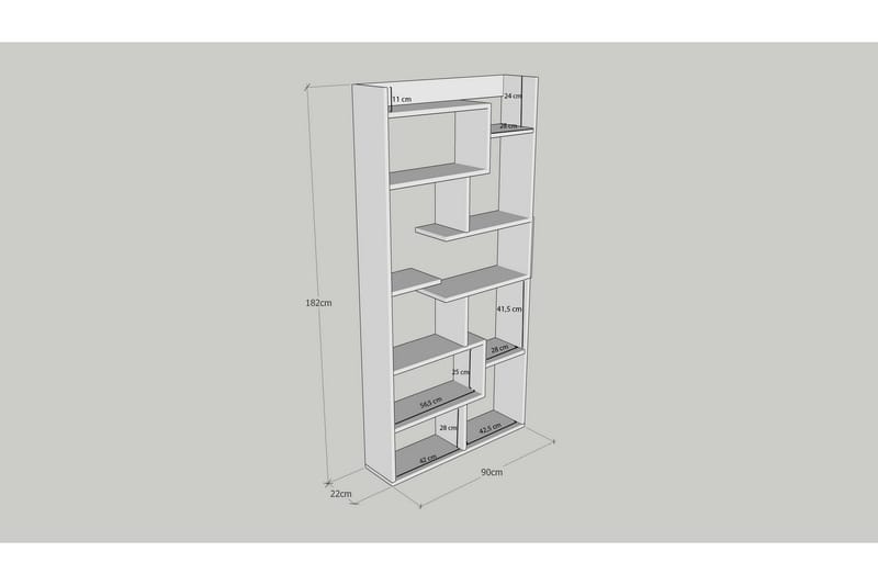 Keralia Reol 90x22 cm 5 Hylder - Natur - Opbevaring - Hylder & Reoler - Bogreol