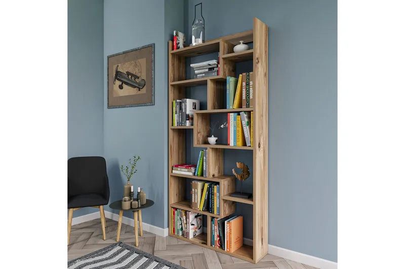 Keralia Reol 90x22 cm 5 Hylder, Natur