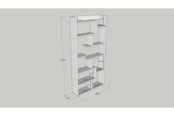 Keralia Reol 90x22 cm 5 Hylder - Natur - Opbevaring - Hylder & Reoler - Bogreol