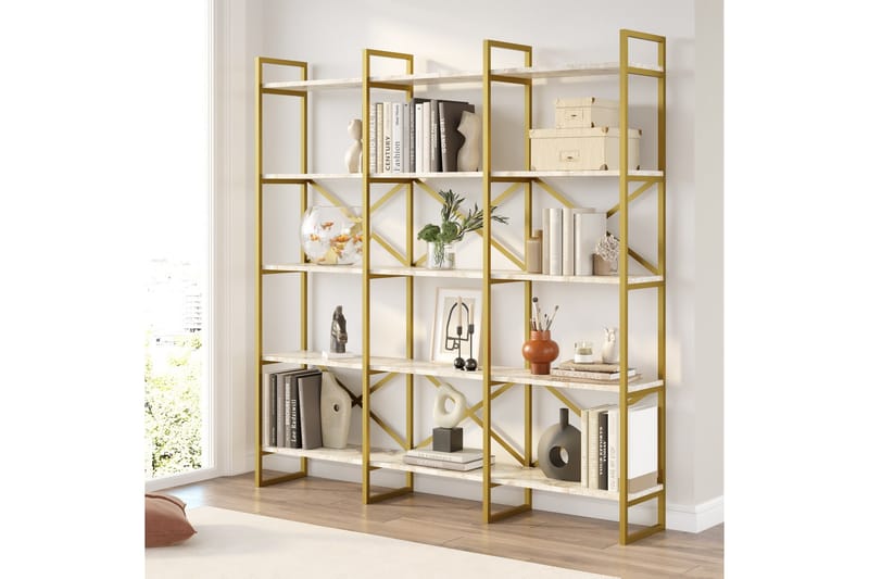 Keshri Bokhylle 170x30 cm Gull - Hanah Home - Opbevaring - Hylder & Reoler - Bogreol