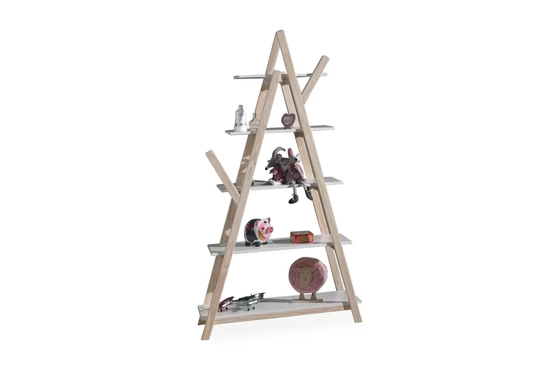Kiddy Bogreol 34 cm i Eg, Hvid