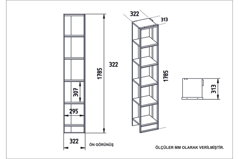 Lachasity Bogreol 64 cm - Guld|Hvid - Opbevaring - Hylder & Reoler - Bogreol
