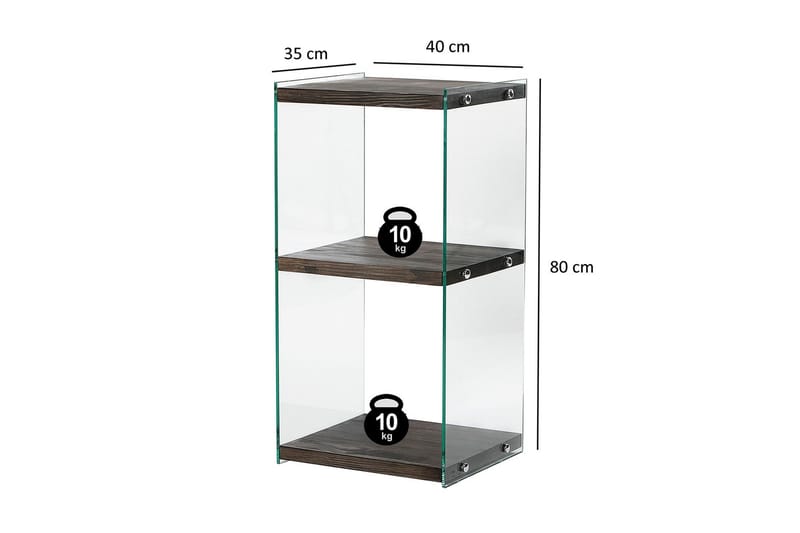 Lepinas Bogreol 40 cm i Mørkt Træ - Mørkebrun - Opbevaring - Hylder & Reoler - Bogreol