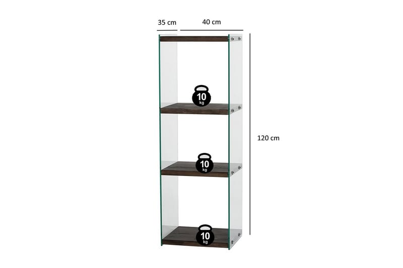 Lepinas Bogreol 40 cm i Mørkt Træ - Mørkebrun - Opbevaring - Hylder & Reoler - Bogreol