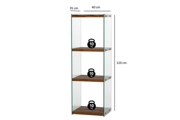 Lepinas Bogreol 40 cm i Valnøddelook - Natur - Opbevaring - Hylder & Reoler - Bogreol