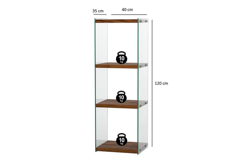 Lepinas Bogreol 40 cm i Valnøddelook - Natur - Opbevaring - Hylder & Reoler - Bogreol