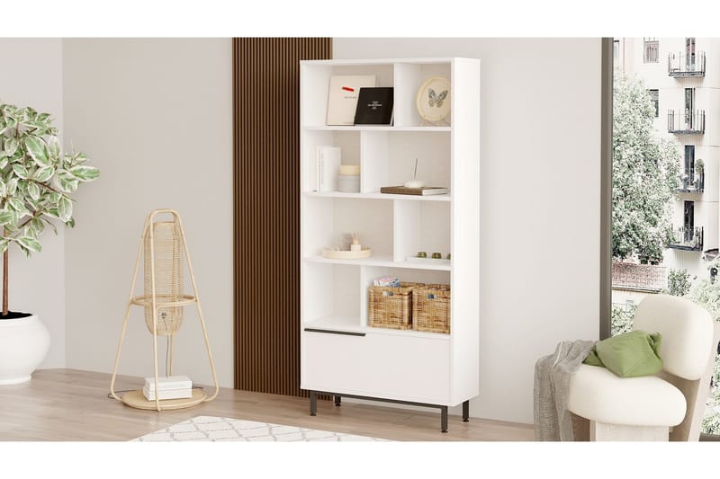 Liyakat Bogreol 83,9 cm - Hvid - Opbevaring - Hylder & Reoler - Bogreol