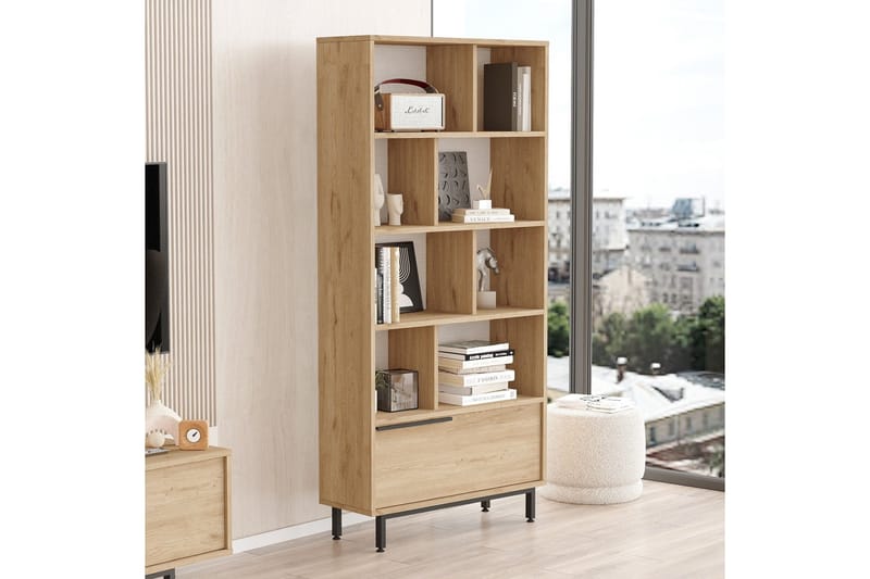 Liyakat Bogreol 83,9 cm - Valnød finér - Opbevaring - Hylder & Reoler - Bogreol