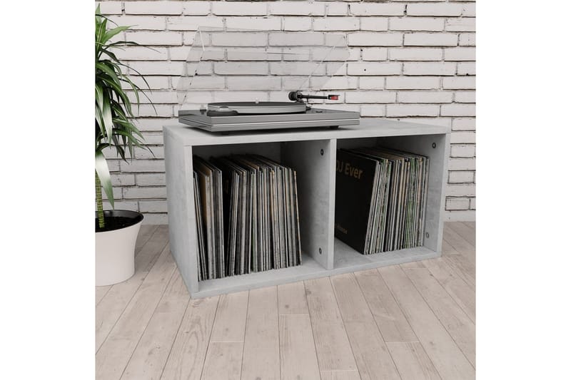 LP-opbevaringsboks 71 x 34 x 36 cm spånplade betongrå - Opbevaring - Hylder & Reoler - Bogreol