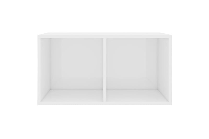 LP-opbevaringsboks 71 x 34 x 36 cm spånplade hvid højglans - Bogreol