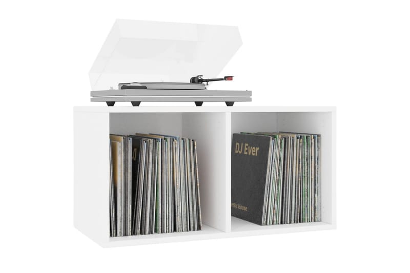 LP-opbevaringsboks 71 x 34 x 36 cm spånplade hvid - Bogreol