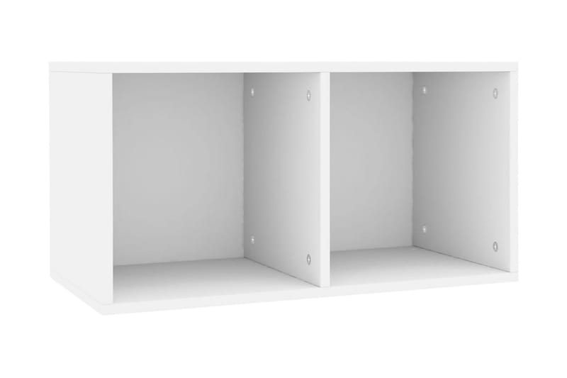 LP-opbevaringsboks 71 x 34 x 36 cm spånplade hvid - Bogreol